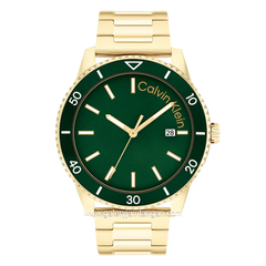 CALVIN KLEIN 25200383 Gold Dial Green Stainless Steel
