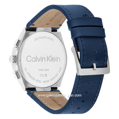 CALVIN KLEIN 25200444 Blue Dial Grey Leather Strap