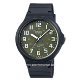 CASIO MW-240-3BVDF Black Dial Green Resin Strap