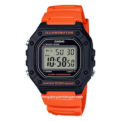 CASIO W-218H-4B2VDF Orange Black Resin Strap