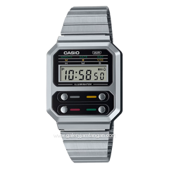CASIO A100WE-1ADF Silver Digital Stainless Steel Strap