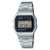 CASIO A158WA-1DF Silver Digital Stainless Steel Strap