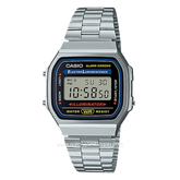 CASIO A168WA-1WDF Digital Silver Dial Black Stainless Steel