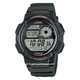 CASIO General AE-1000W-3AVDF Green Black Digital Rubber Strap