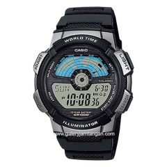 CASIO AE-1100W-1AVDF Black Silver Digital Rubber Strap
