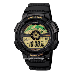 CASIO General AE-1100W-1BVDF Black Digital Rubber Strap