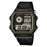 CASIO General AE-1200WHB-1BVDF Black Digital Canvas Strap