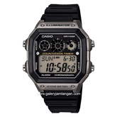 CASIO General AE-1300WH-8AVDF Black Silver Digital Rubber Strap