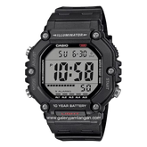 CASIO AE-1600H-1AVDF Duel Time Black Resin Strap