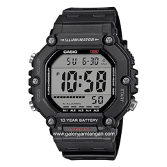 CASIO AE-1600H-1AVDF Duel Time Black Resin Strap