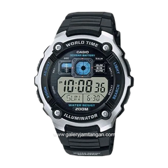 CASIO AE-2000W-1AVDF Digital Black Silver Resin Strap