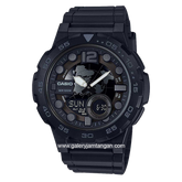 CASIO General AEQ-100W-1BVDF Black Analog Digital Rubber Strap