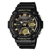 CASIO AEQ-120W-9AVDF Digital Analog Black Resin Strap