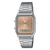 CASIO General AQ-230A-4AMQYDF Dual Time Silver Stainless Steel