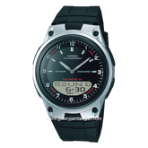 CASIO AW-80-1AVDF Green Silver Dual Time Rubber Strap