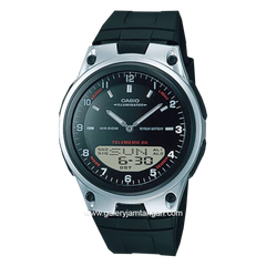 CASIO AW-80-1AVDF Green Silver Dual Time Rubber Strap