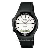 CASIO AW-90H-7EVDF Black Dial White Resin Strap