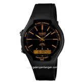 CASIO AW-90H-9EVDF Dual Time Black Resin Strap