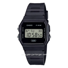 CASIO F-91WB-1ADF Digital Black Resin Strap