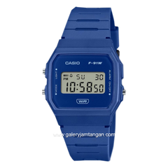 CASIO F-91WB-2A1DF Digital Blue Resin Strap