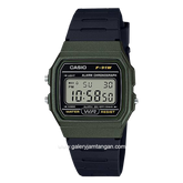CASIO General F-91WM-3ADF Youth Black Green Digital Rubber Strap