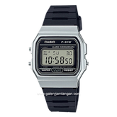 CASIO F-91WM-7ADF Digital Black Silver Resin Strap