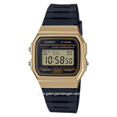 CASIO General F-91WM-9ADF Youth Black Rosegold Digital Rubber Strap