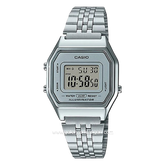 CASIO LA680WA-7DF Digital Full Silver Stainless Steel Strap