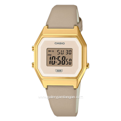 CASIO LA680WEGL-5DF Cream Gold Digital Rubber Strap