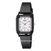 CASIO LQ-142-7EDF Black Dial White Resin Strap
