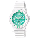CASIO General LRW-200H-3CVDF White Dial Green Rubber Strap