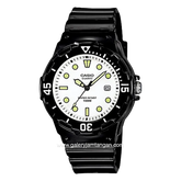 CASIO LRW-200H-7E1VDF Black Dial White Resin Strap