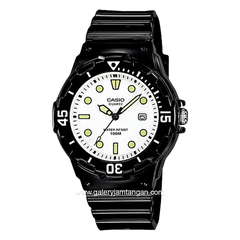 CASIO LRW-200H-7E1VDF Black Dial White Resin Strap