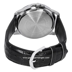 CASIO LTP-1183E-7ADF Black Silver Dial White Leather Strap