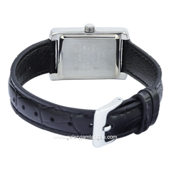 CASIO LTP-1234LL-7ADF Tank Ladies Black Silver Leather Strap