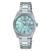 CASIO LTP-1302DS-2AVDF Enticer Ladies Silver Dial Blue Stainless Steel