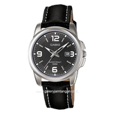 CASIO General LTP-1314L-8AVDF Black Silver Dial Black Leather