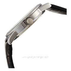 CASIO LTP-V001L-7BUDF Black Dial Silver Leather Strap