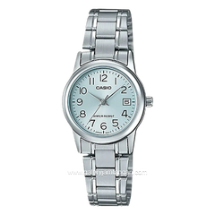CASIO LTP-V002D-2BUDF Full Silver Stainless Steel