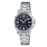 CASIO LTP-V004D-1B2UDF Silver Dial Black Stainless Steel