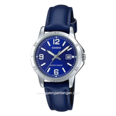 CASIO General LTP-V004L-2BUDF Blue Silver Leather Srap
