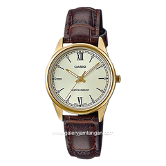 CASIO LTP-V005GL-9BUDF Brown Gold Leather Strap
