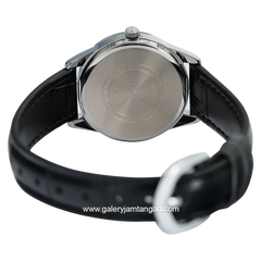 CASIO LTP-V005L-1BUDF Black Silver Leather Strap