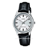 CASIO General LTP-V005L-7AUDF Black Silver Leather Strap