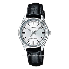 CASIO General LTP-V005L-7AUDF Black Silver Leather Strap