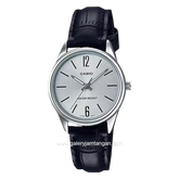 CASIO General LTP-V005L-7BUDF Black Silver Leather Strap