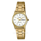 CASIO LTP-V006G-7BUDF Gold Dial White Stainless Steel