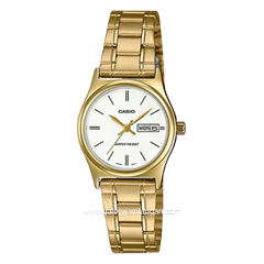 CASIO LTP-V006G-7BUDF Gold Dial White Stainless Steel