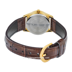 CASIO LTP-V006GL-9BUDF Brown Dial Gold Leather Strap