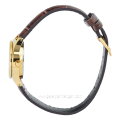 CASIO LTP-V006GL-9BUDF Brown Dial Gold Leather Strap